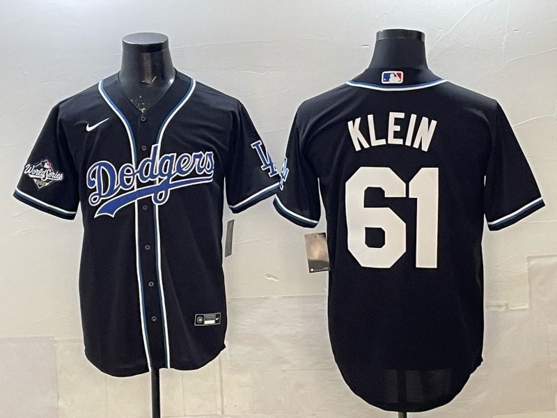 Men 2025 Nike Los Angeles Dodgers #61 Klein Black Game MLB Jersey 05->los angeles dodgers->MLB Jersey